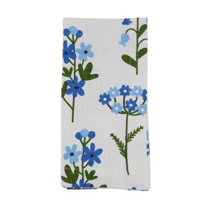 Saro Lifestyle Floral Design Table Napkins (Set of 4), 20", Blue - 1 of 4