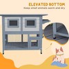 ORRD PawHut 2-Tier Outdoor Cat House, Weatherproof Feral Shelter w/ Escape Door, Asphalt Roof, Jump Platform, Light Gray - 3 of 4