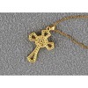 Anna-Kaci Gold Tone Rhinestone Cross Pendant Necklace Ideal for Religious Occasions - Hollow - 4 of 4