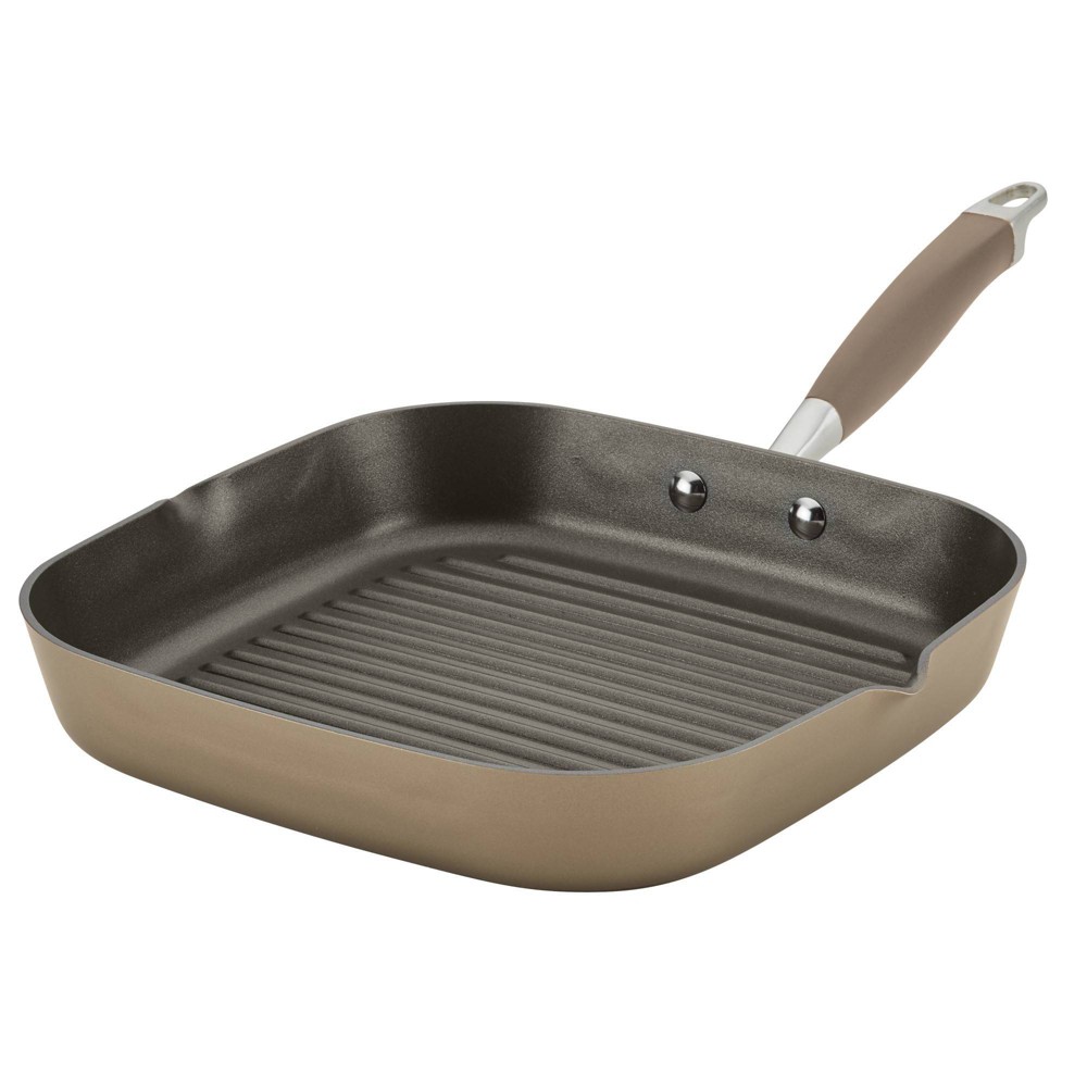 Photos - Pan Anolon Advanced Home 11" Deep Square Grill  with Pour Spouts Bronze: Hard Anodized Nonstick, 11-Inch Griddle 