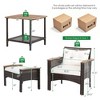 Tangkula 5 PCS Patio Rattan Sofa Set Outdoor Wicker Conversation Set w/ Coffee Table & Cushion - 2 of 4