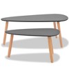 vidaXL Coffee Table Set 2 Pieces Solid Pinewood Black - 4 of 4