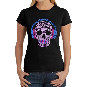 LA Pop Art Women's Word Art T-Shirt - Styles of EDM Music - 1 of 4