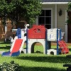 Sandinrayli 8-In-1 Toddler Slide and Climber Playset, Kids Slide Playground with Tunnel, Red/Green/Gray - 2 of 4