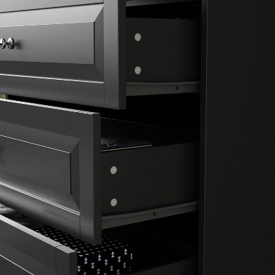 Black MDF 5-Drawer Vertical Chest of Drawers