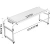 47-inch Adjustable Overbed Table with Locking Wheels, Rolling Bed Desk with Height & Length Adjustment, Heavy-Duty Laptop Table for Home Office Use - 4 of 4