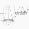 LNC Sinsoledad 1-Lights 26" Luxury and Glam Wagon Wheel Crystal Integrated LED Chandelier, Gold - 3 of 4
