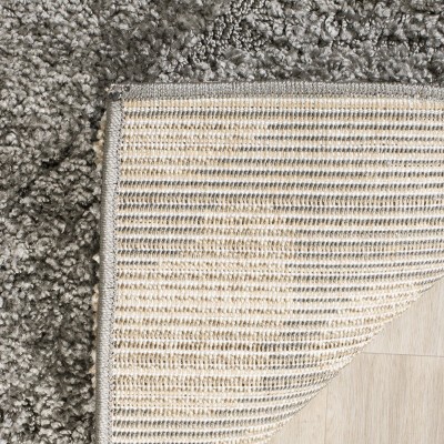 Grey and Beige Floral Shag Area Rug