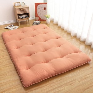Japanese Futon Mattress Full Size - 4" Foldable Floor Bed, Medium Firm Tatami Mat for Guest, Dorm, Travel - 1 of 4