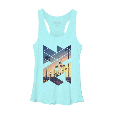 Women's Design By Humans Vintage Palm Beach Geometric By Magnussons Racerback Tank Top
