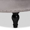 Palfrey Velvet Fabric Upholstered Button Tufted Cocktail Ottoman Gray - Baxton Studio: Eucalyptus Wood, Antique Brass Studs - 3 of 4