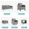 Sonkuki 8-Piece Patio Conversation Set, Outdoor Furniture Set with 4 Rattan Swivel Rocking Chairs, Side Table, Ottoman and Navy Blue Cushion - 2 of 4