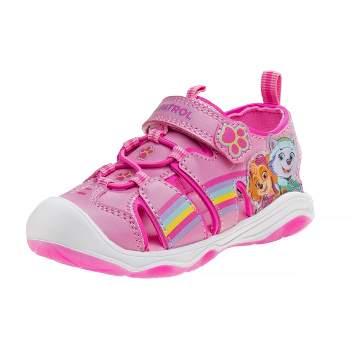 Paw Patrol Everest Skye Light up Summer Sandals - Hook&Loop Adjustable Strap Closed Toe Sandal Water Shoe - Pink (sizes 6-12 Toddler / Little Kid)