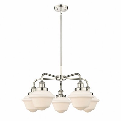 Oxford - 5 Light Stem Hung Chandelier In Art Deco Style-13.5 Inches Tall and 24.5 Inches Wide