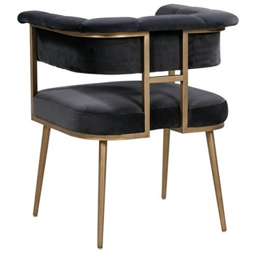 Gray Velvet Upholstered Arm Chair with Tapered Legs