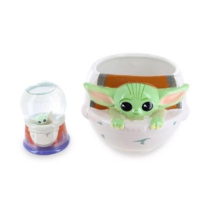 Silver Buffalo Star Wars: The Mandalorian Grogu 20-Ounce Sculpted Mug and 2-Inch Snow Globe Set - 1 of 4