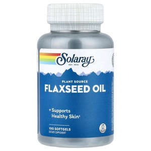 Solaray Flaxseed Oil, 100 Softgels (1 g per Softgel) - 1 of 4