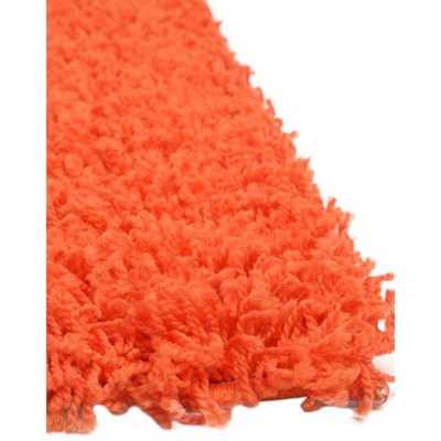 Tiger Orange 10'x13' Plush Rectangular Synthetic Shag Rug