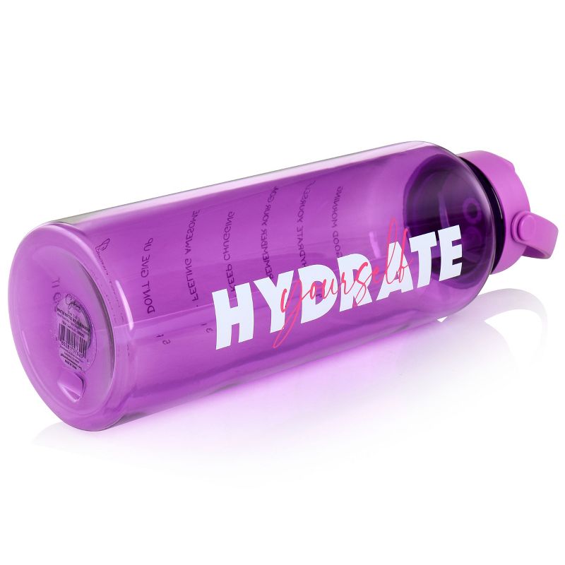 Gibson Home Brever 50oz Hydrate Yourself Hourly Motivation Water Bottle in Purple, 3 of 8