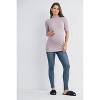 Hello Miz Women's Ribbed Mock Neck Elbow Sleeve Maternity Top - 4 of 4