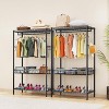 Heavy Duty Clothes Rack, 3 Tiers Rolling Garment Rack for Hanging Clothes, Adjustable Wire Clothing Rack With Storage Shelves - 4 of 4