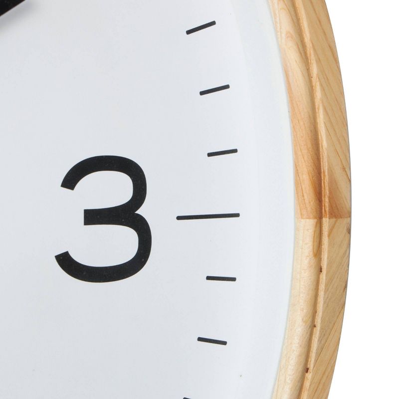 Wood Wall Clock with White Backing Light Brown - Olivia & May, 3 of 10
