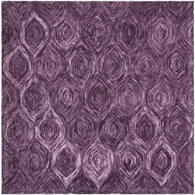 Hand-Tufted Purple Wool Square Area Rug, 6' x 6'