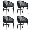 vidaXL Patio Dining Set Outdoor Dining Set Table and Chair Set for Garden - Black 31.5" Table Length 4 Items - 3 of 4