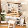 GlasFlength Vanity Tables Modern Makeup Table with Sleek Storage for Bedroom or Dressing Area, White,39.4”*15.7”*56.7" - 4 of 4