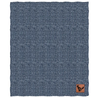 NFL Houston Texans Two- Tone Sweater Knit Blanket with Faux Leather Logo Patch