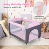 Safstar 3 in 1 Baby Playard Portable Infant Nursery Center w/ Zippered Door Pink - 3 of 4