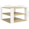 vidaXL Coffee Table Sonoma Oak and White Engineered Wood Square Modern - 4 of 4