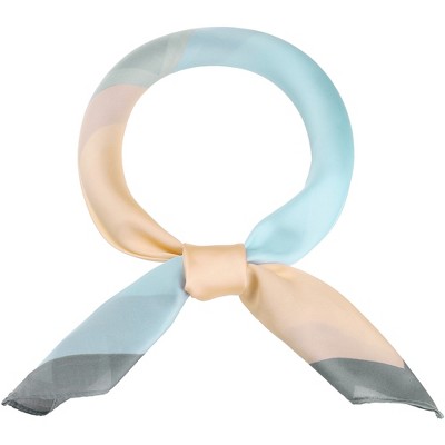 Elerevyo Women Contrast Color Square Large Satin Neck Scarves 27.6"x27.6" 1 Pc
