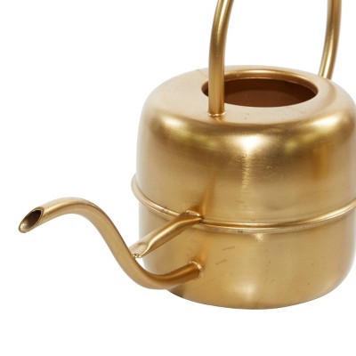 Elegant Gold Metal Indoor/Outdoor Watering Can Planter Trio