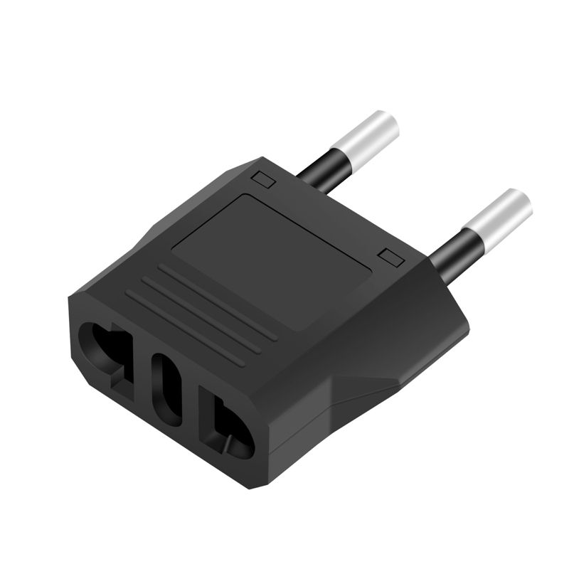 INSTEN Travel Charger AU/US to EU Plug Adapter, Black, 1 of 7