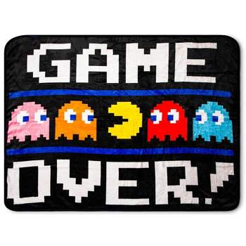 Just Funky Pac-Man "Game Over" Fleece Throw Blanket | 45 x 60 Inch Cozy Blanket