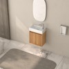 PexFix 16" Floating Bathroom Vanity with Sink Modern Small Wall Mounted Bathroom Storage Cabinet w/ Integrated SMC Resin Basin Soft-Close Door Natural - 3 of 4