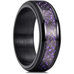 Dragon & Celtic Knot Spinner Ring for Anxiety Relief - 8mm 316L Steel Fidget Ring for Men & Women (Size 6-14) - 1 of 4