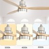 52 inch Solid Wood Ceiling Fan with Lights and Remote Outdoor Indoor Modern Ceiling Fan 3 Downrod for Living Room Bedroom Farmhouse Patio - 4 of 4