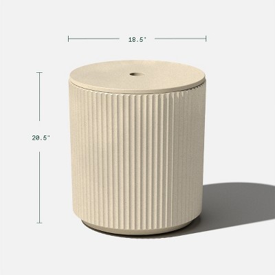 Sand Concrete-Plastic Outdoor Side Table with Umbrella Hole