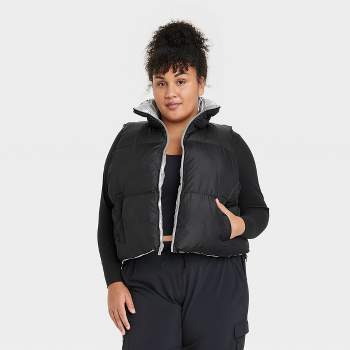 Women's Reversible Snowsport Short Puffer Vest - All In Motion™ Black 1X