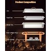 Chafing Dish Buffet Set, 8QT Rectangle Chafing Dishes for Buffet w/Lid Holder, Stainless Steel Chafer Food Warmers for Party Banquet Wedding - 3 of 4