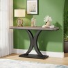 KTMBDW 39.4-Inch Wood Console Table with Geometric Base, 2-Tier Farmhouse Sofa Table Narrow Long, Behind Couch Table with Shelves for Living Room - 4 of 4
