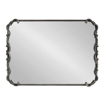 Brazelton 20"x27" Ornate Black Rectangular Wall Mirror