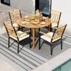 Coatway 5 Pieces Outdoor Acacia Wood Dining Set with Cushions for Porch, Balcony, Garden - 4 of 4
