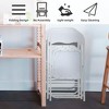White Folding Chairs 4 Pack with Cushion, Portable Metal Stackable Chairs for Indoor Outdoor Events - 4 of 4