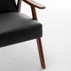 LOVMOR Accent Chair w/Velvet Upholstery and Solid Wood Frame, Classic Mid-Century Modern Living Room Furniture for Extra Seating - 4 of 4