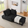 Convertible Sleeper Sofa Chair with Pull-out Bed and Adjustable Backrest, Linen Fabric Recliner Accent Chair with Wheels - ModernLuxe - 2 of 4