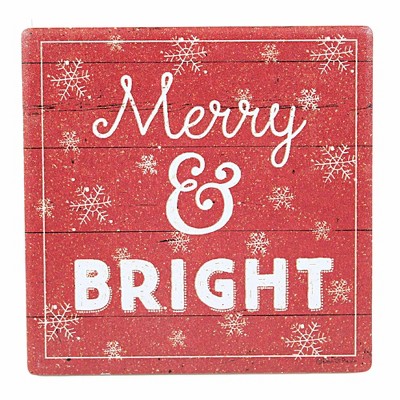 Festive Christmas Stone Coaster Set with Wire Holder