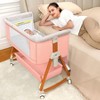 Foalom Baby Bassinet 3 in 1 Foldable Portable Crib,6 Adjustable Height,with Wheels - 2 of 4